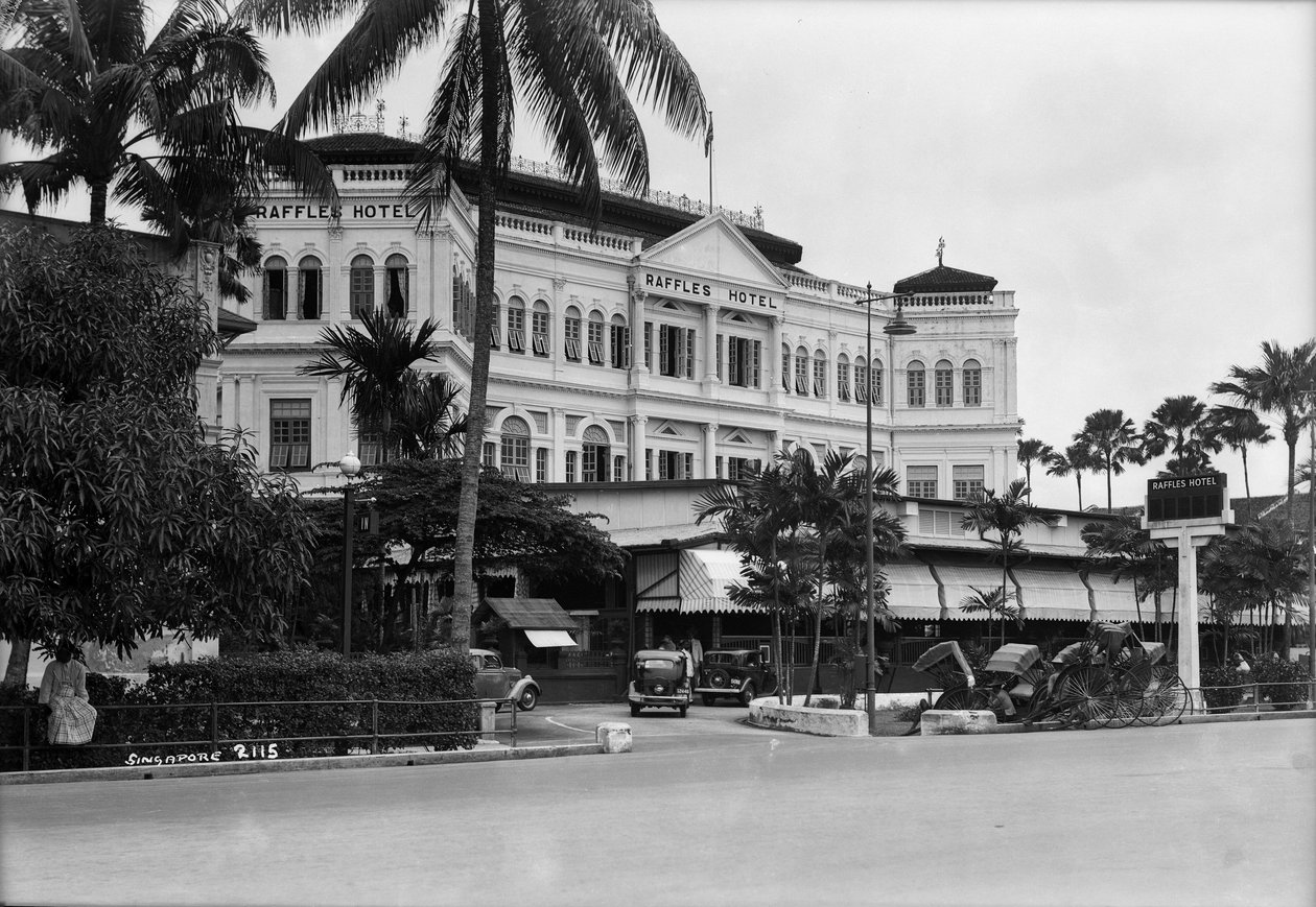 Utsikt over Raffles Hotel, Singapore av Marine Photo Service