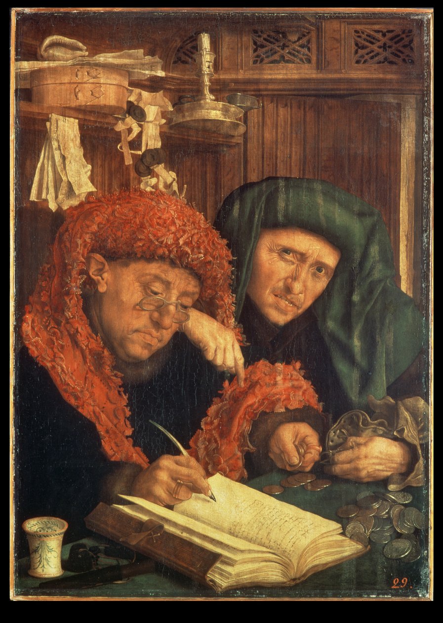 Skatteoppkreverne, 1550 (panel) av Marinus van Roejmerswaelen