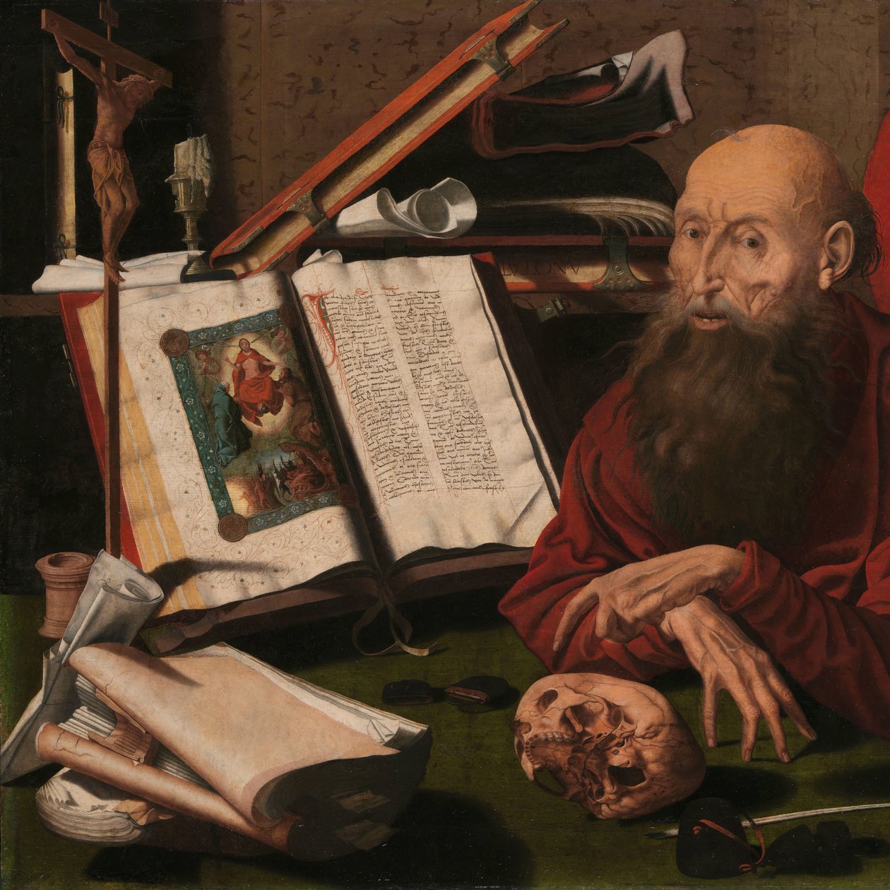 St. Jerome i sitt arbeidsrom av Marinus van Reymerswale (attributed to)