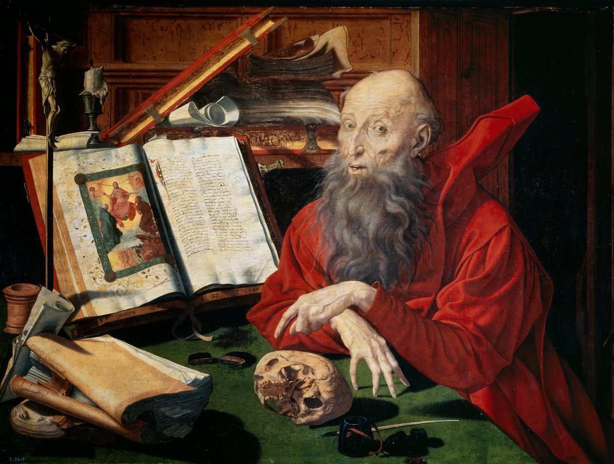 Saint Hieronymus, 1547 av Marinus van Roejmerswaelen