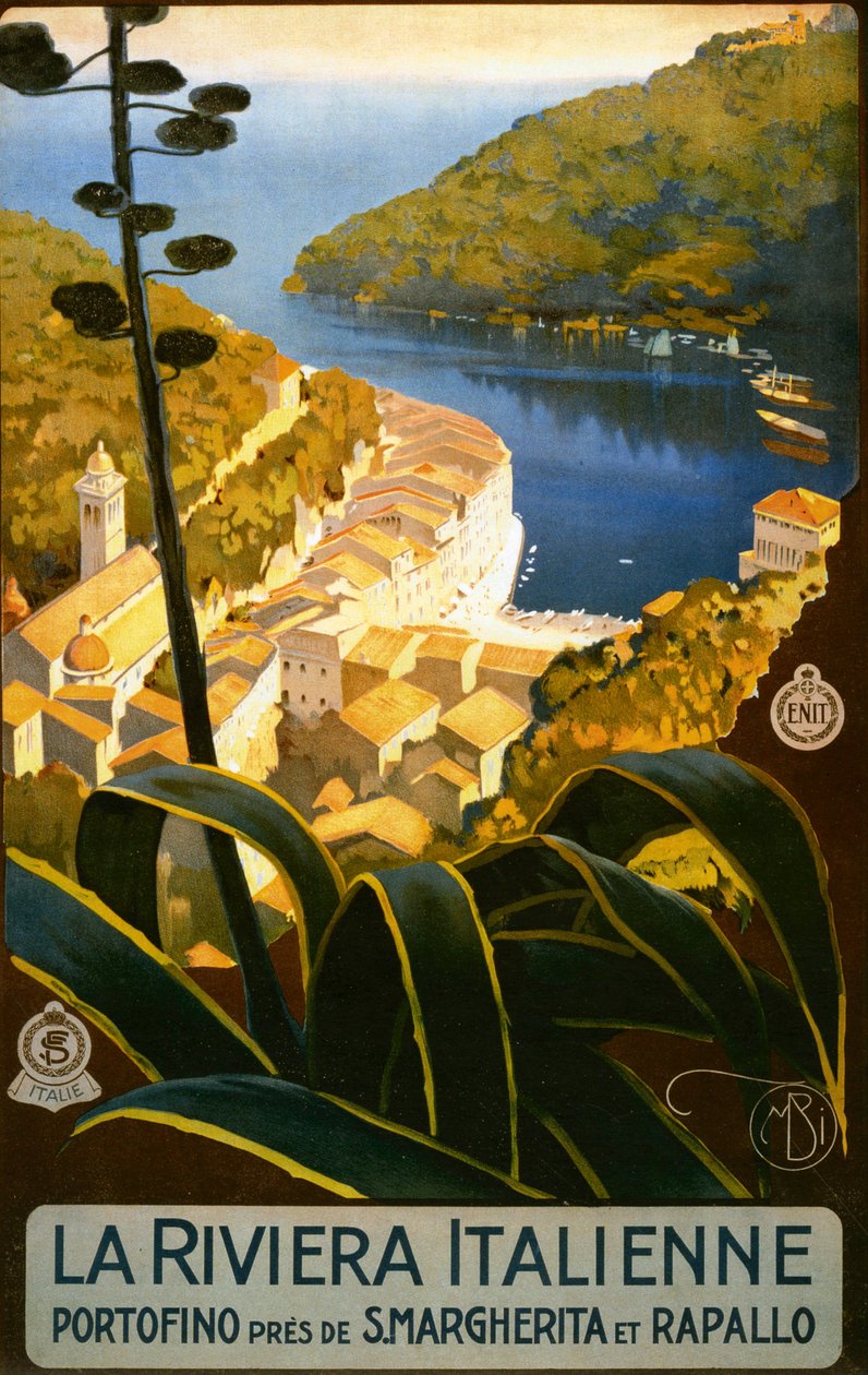 Annonse for den italienske rivieraen av Mario Borgoni