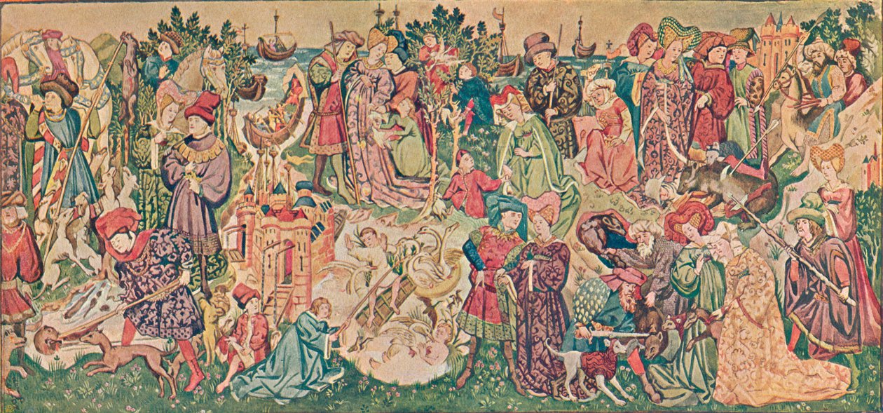 Akvarellgjengivelse av et av Hardwicke-teppene, c1902 av Marion Reid