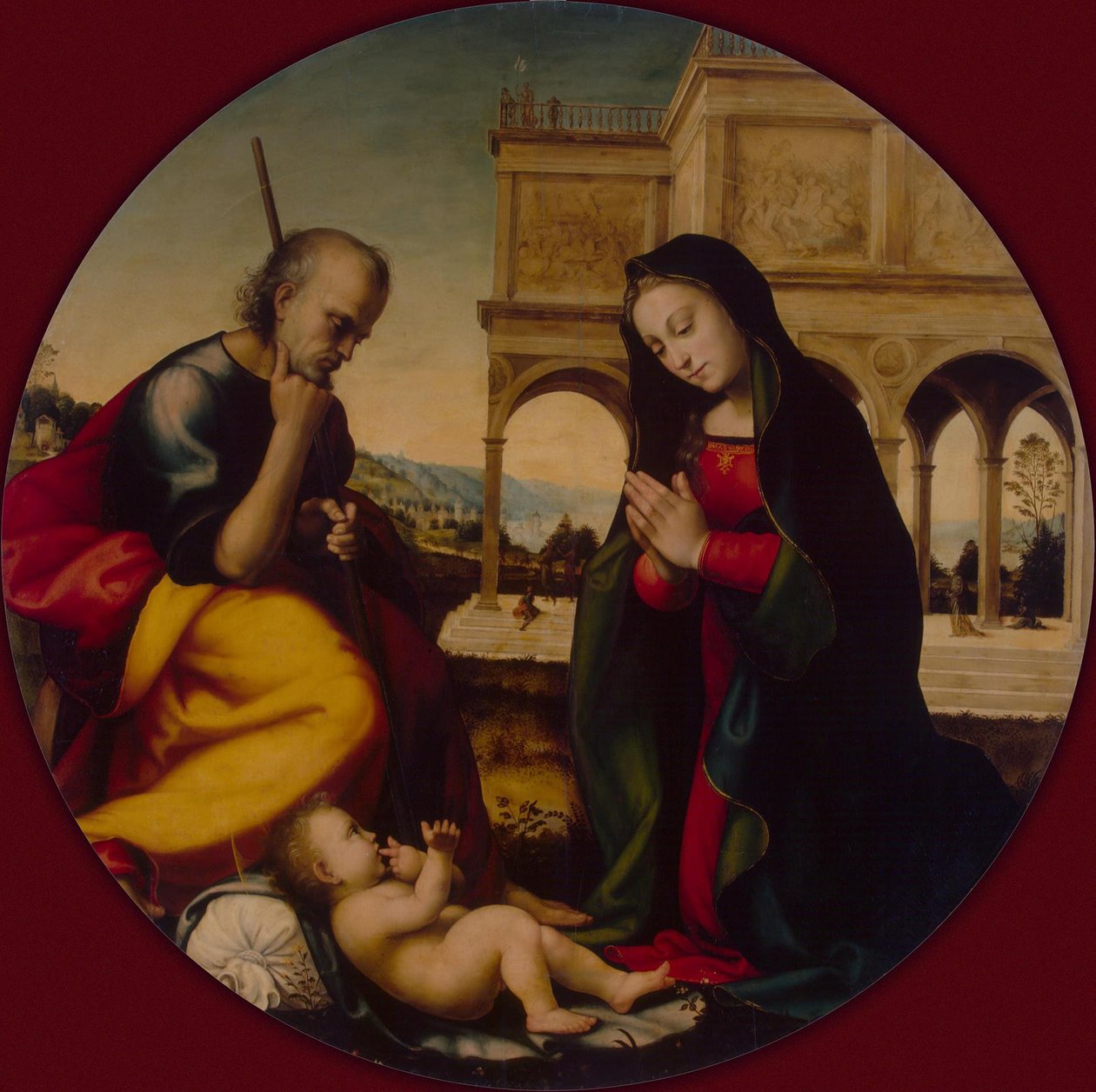 Tilbedelsen av Kristusbarnet, ca. 1500 av Mariotto Albertinelli