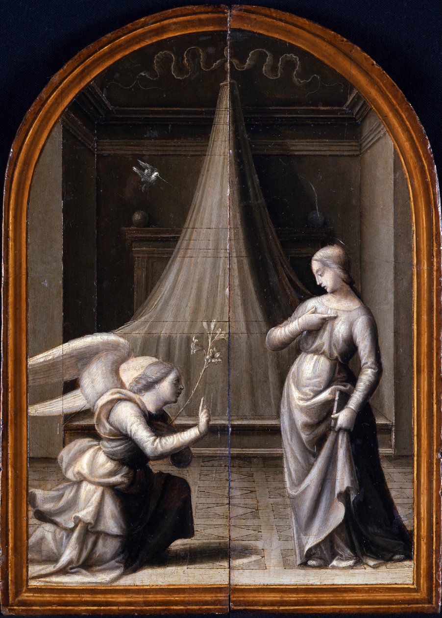 Kunngjøringen. (Triptych, omvendt) av Albertinelli, Mariotto (1474-1515) av Mariotto Albertinelli