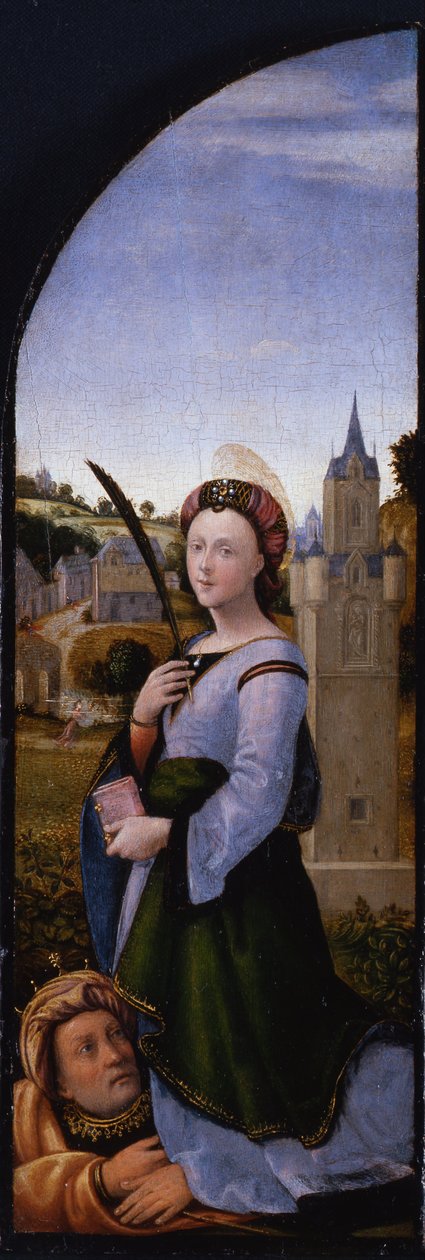 Triptych: Saint Barbara og hennes far Dioscurus, 1500 av Mariotto Albertinelli