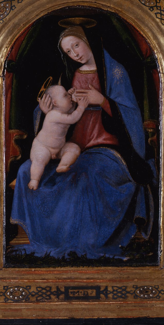 Triptych, sentralpanel: Enthroned Maria lactans, 1500 av Mariotto Albertinelli