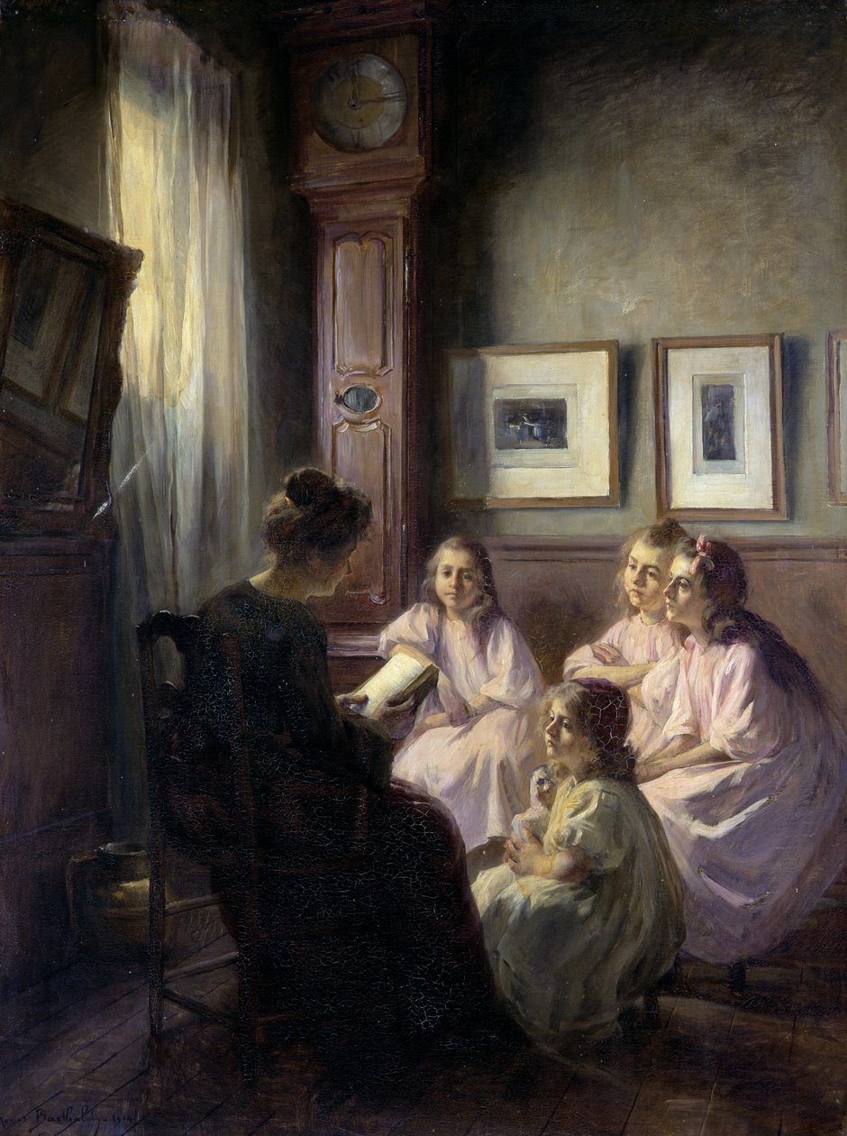 Fortellinger for barn, 1904 olje på lerret av Marius Bartholoty