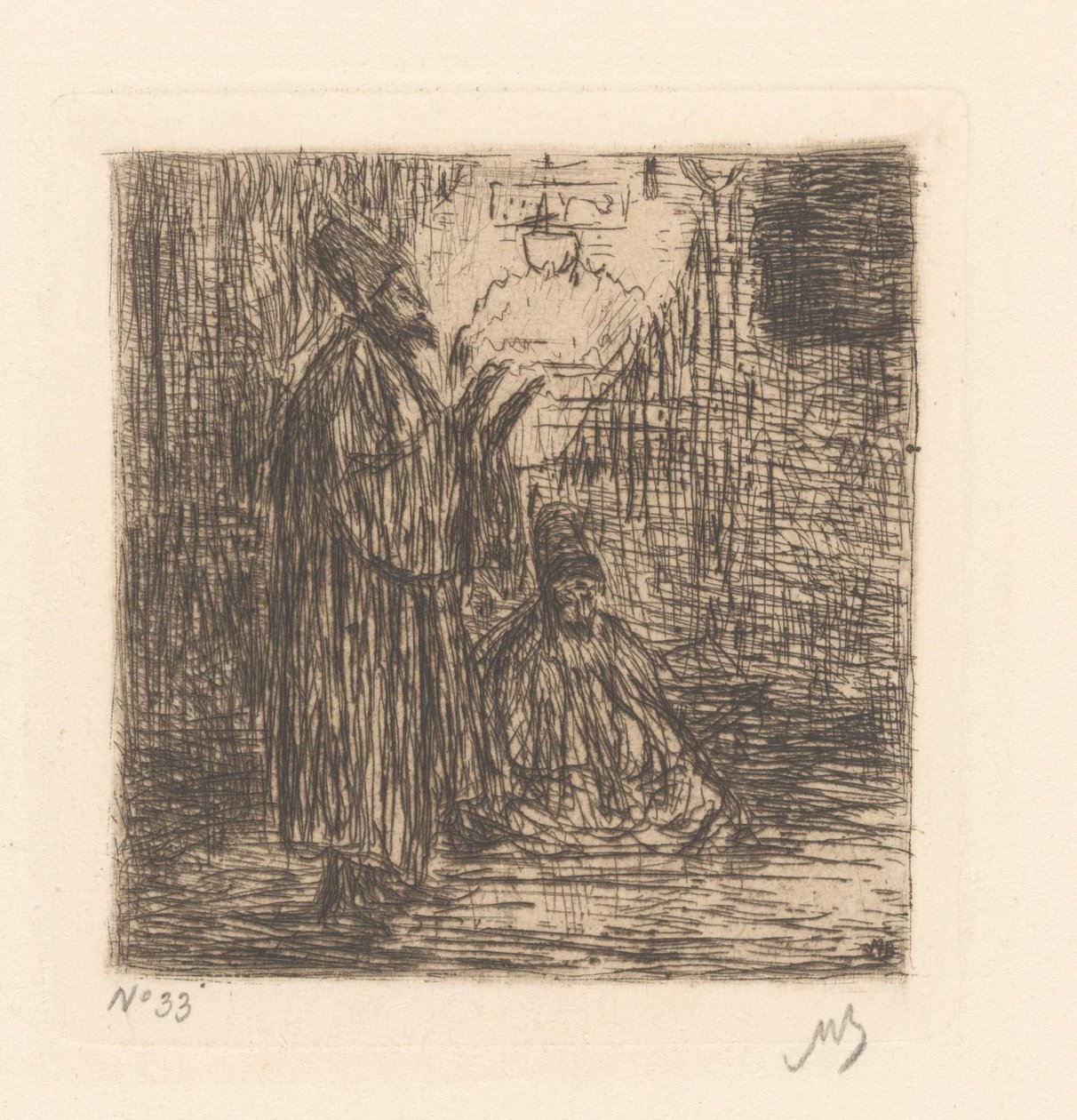 Bedende dervisjer av Marius Bauer (signed by artist)
