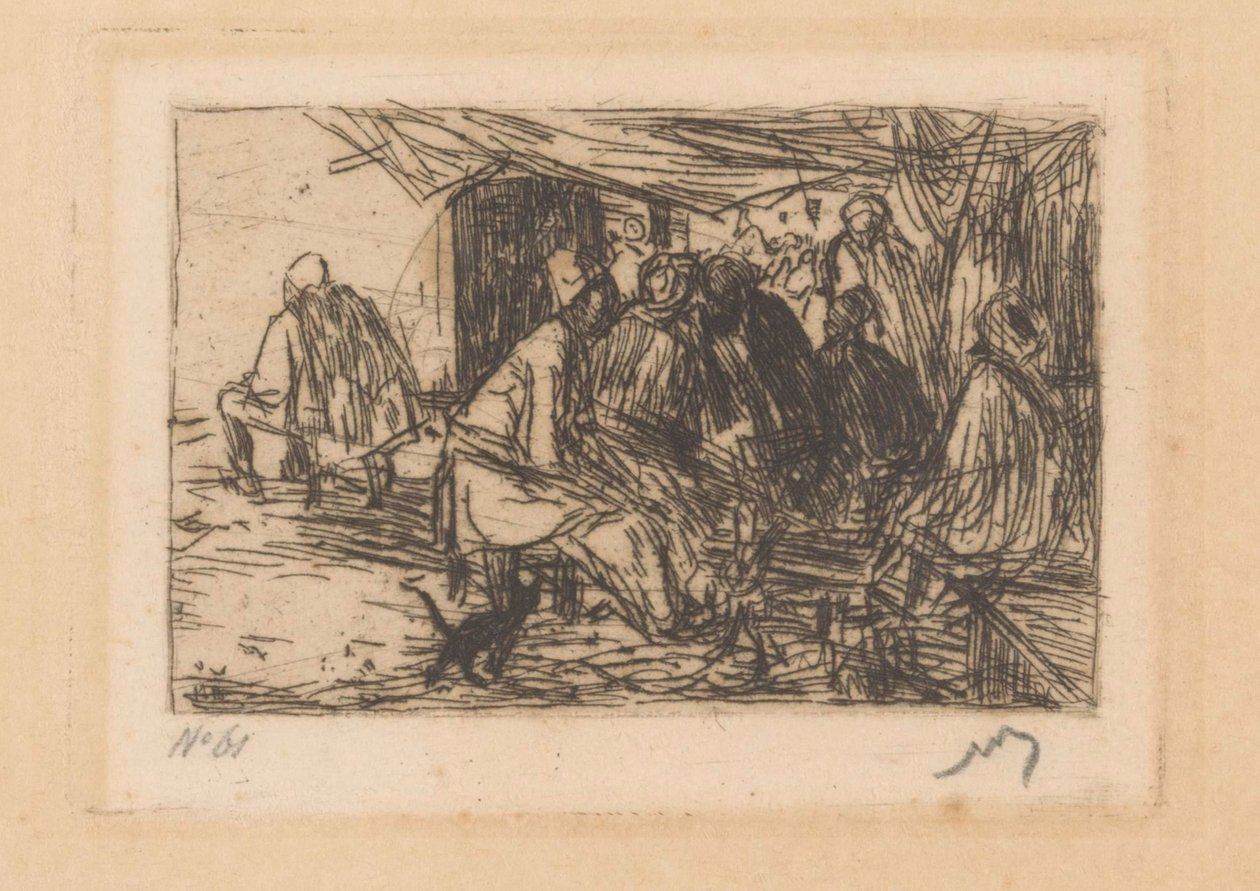 Kaffehus i Konstantinopel av Marius Bauer (signed by artist)