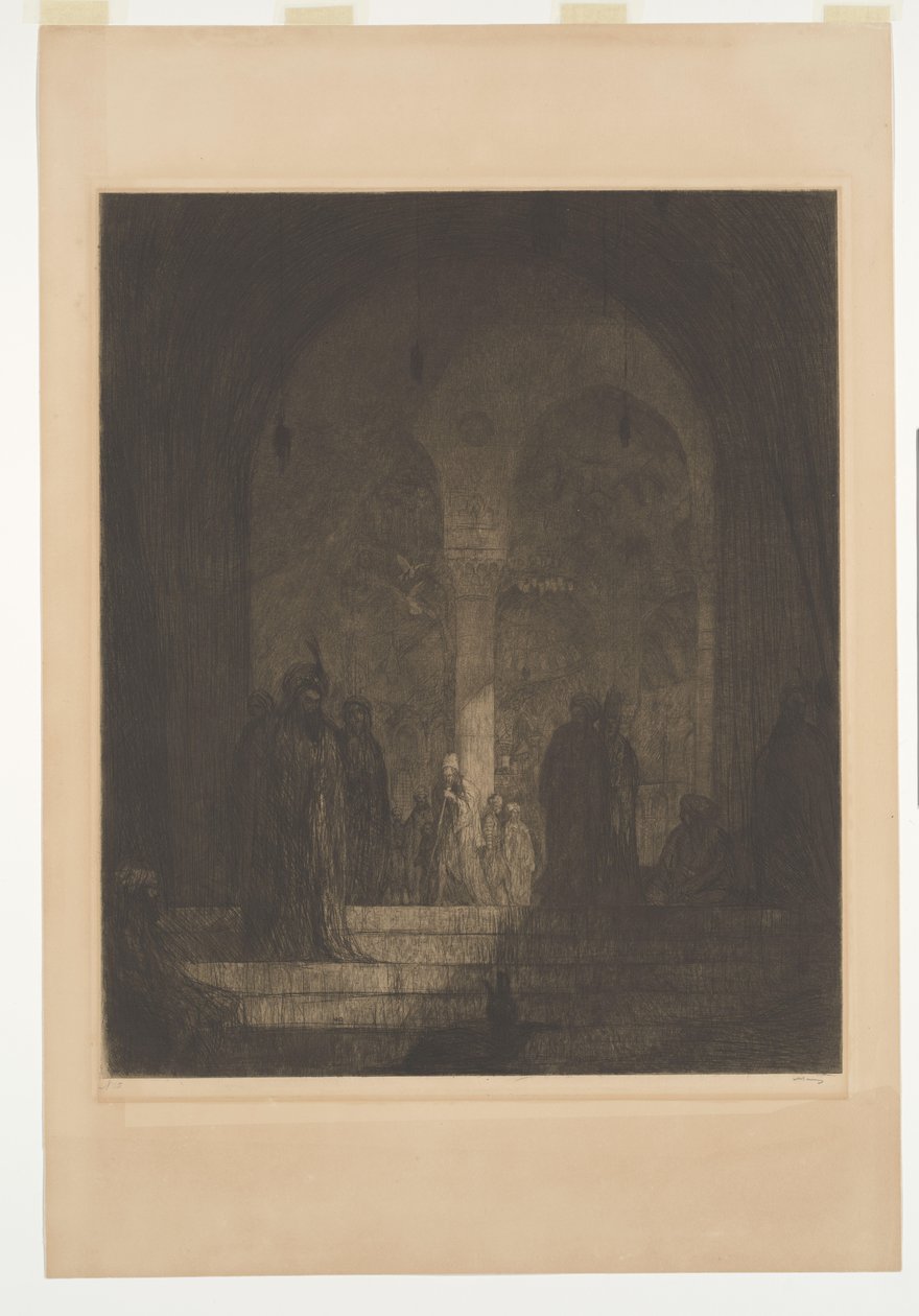 Verandaen til en moske av Marius Bauer (signed by artist)