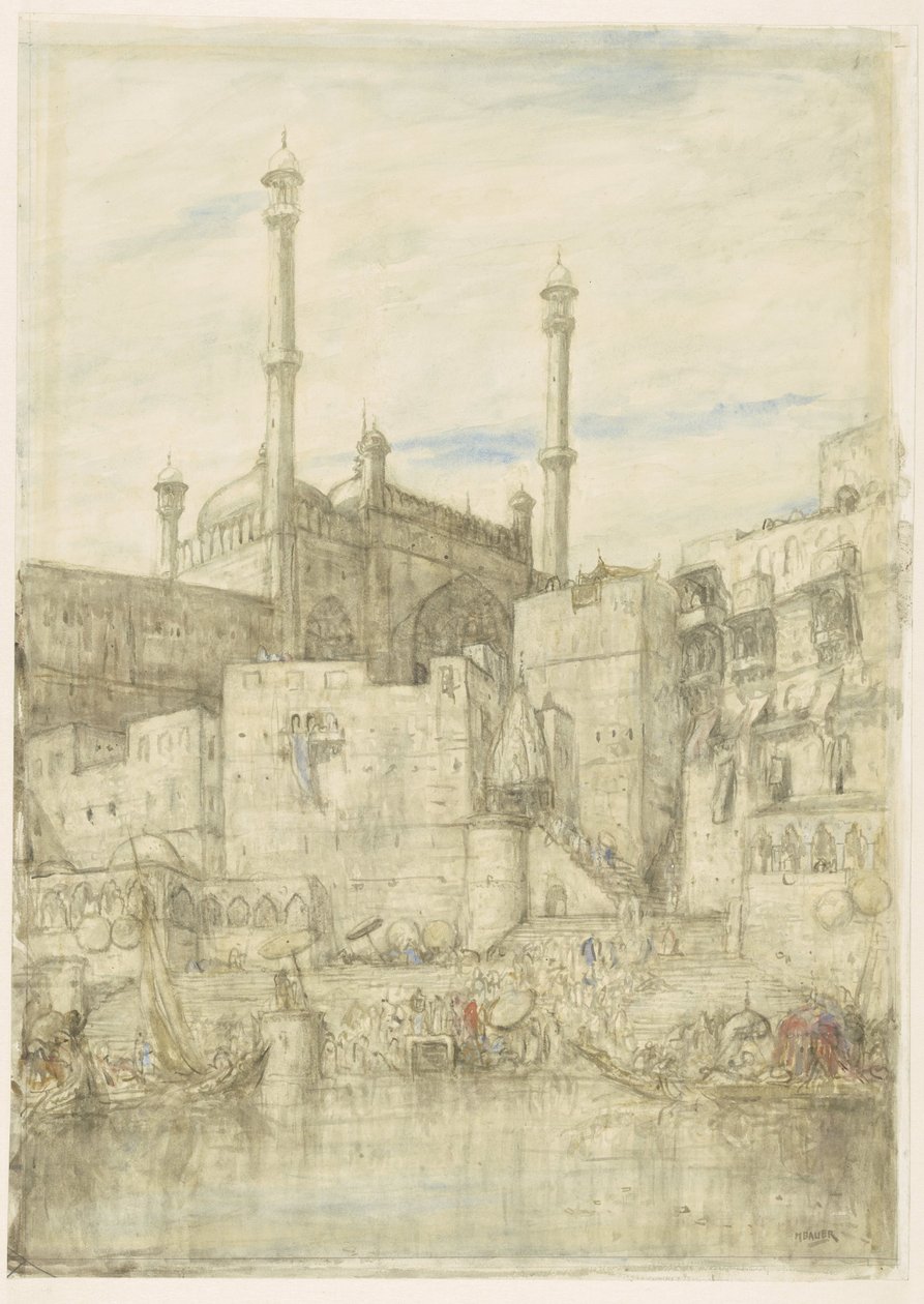 Ved Ganges nær Benares av Marius Bauer