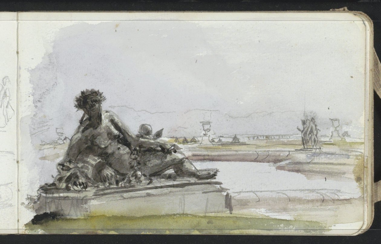 Statue av en vannymfe i hagen til Versailles av Marius Bauer