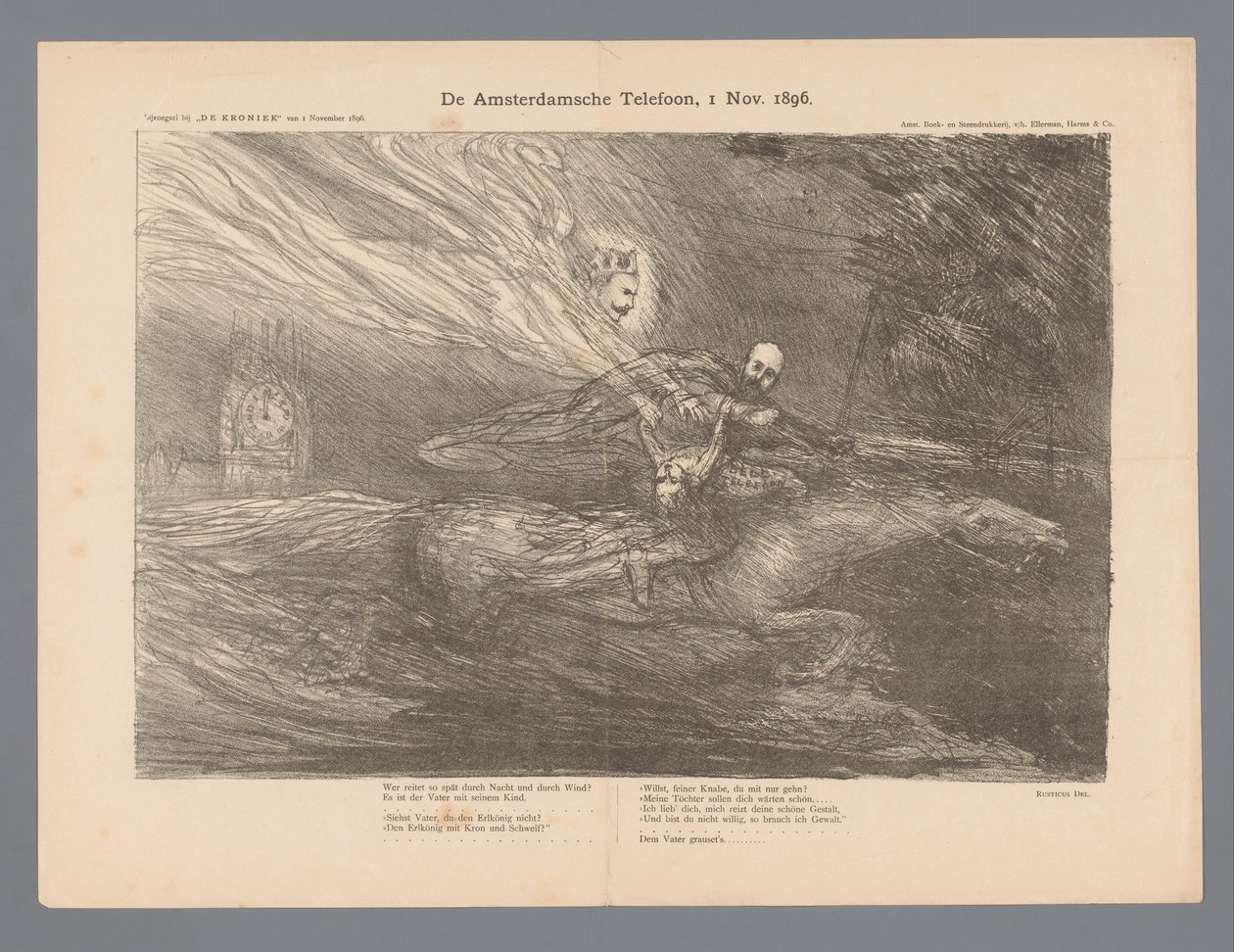 Amsterdam-telefonen, 1. nov. 1896 (tittel på objekt) av Marius Bauer