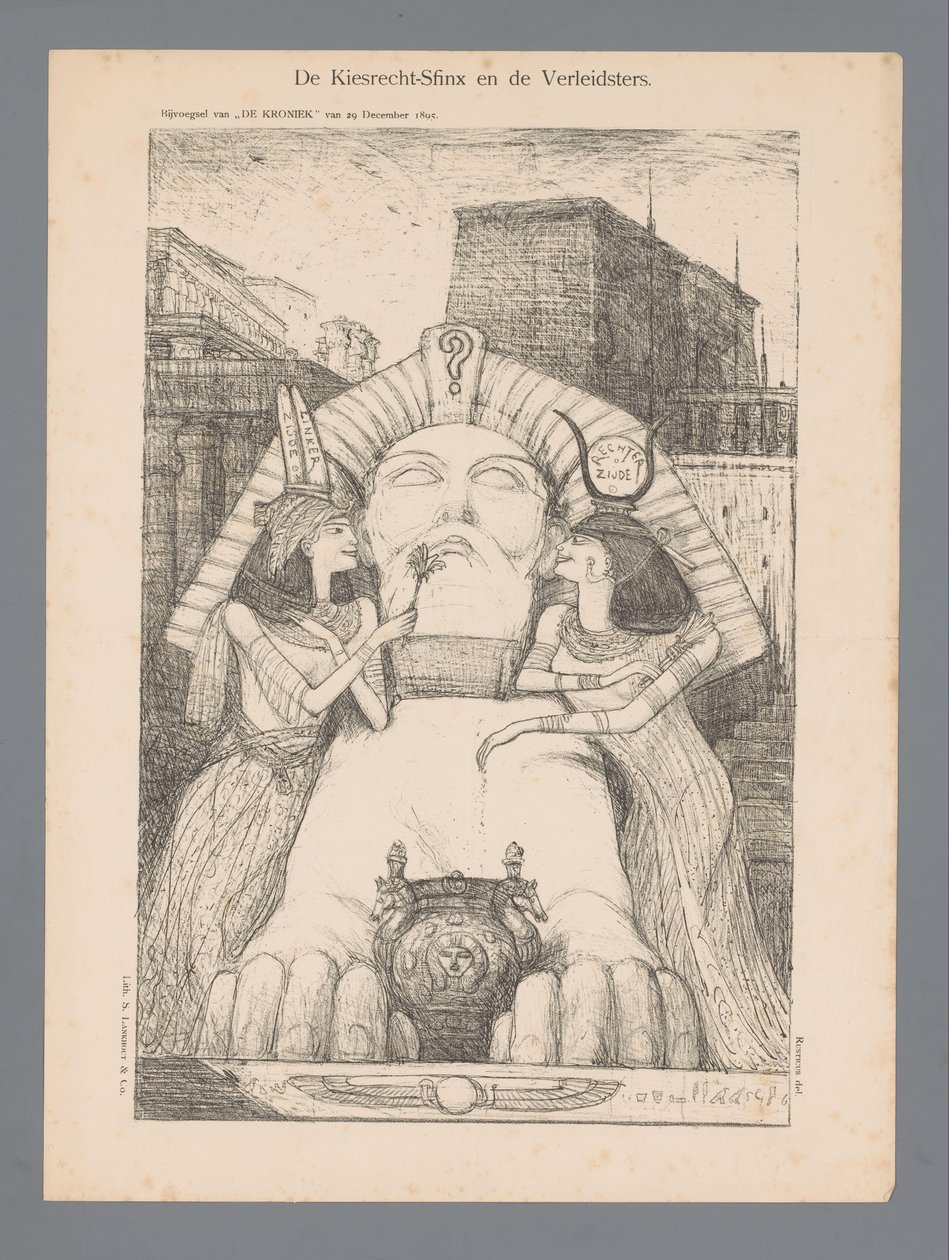 Suffrage Sphinx and the Temptresses (tittel på objekt) av Marius Bauer