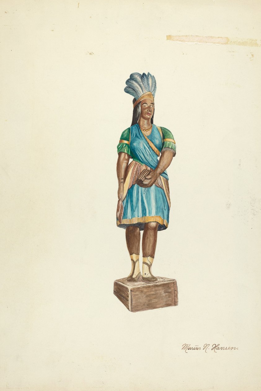 Indisk trekvinne, 19351942. av Marius Hansen