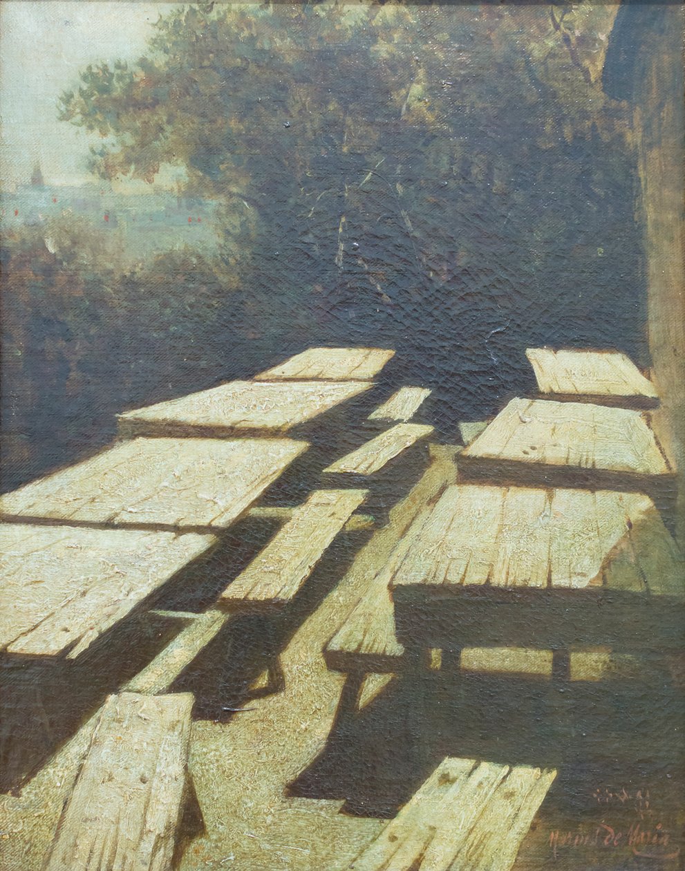 Månen på bordene til en taverna av Marius Pictor (1852 1924)