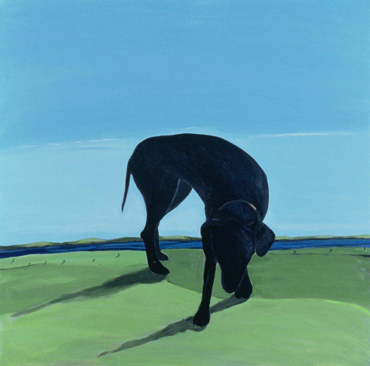 Joes Black Dog, 1996 (akryl på lerret) av Marjorie Weiss
