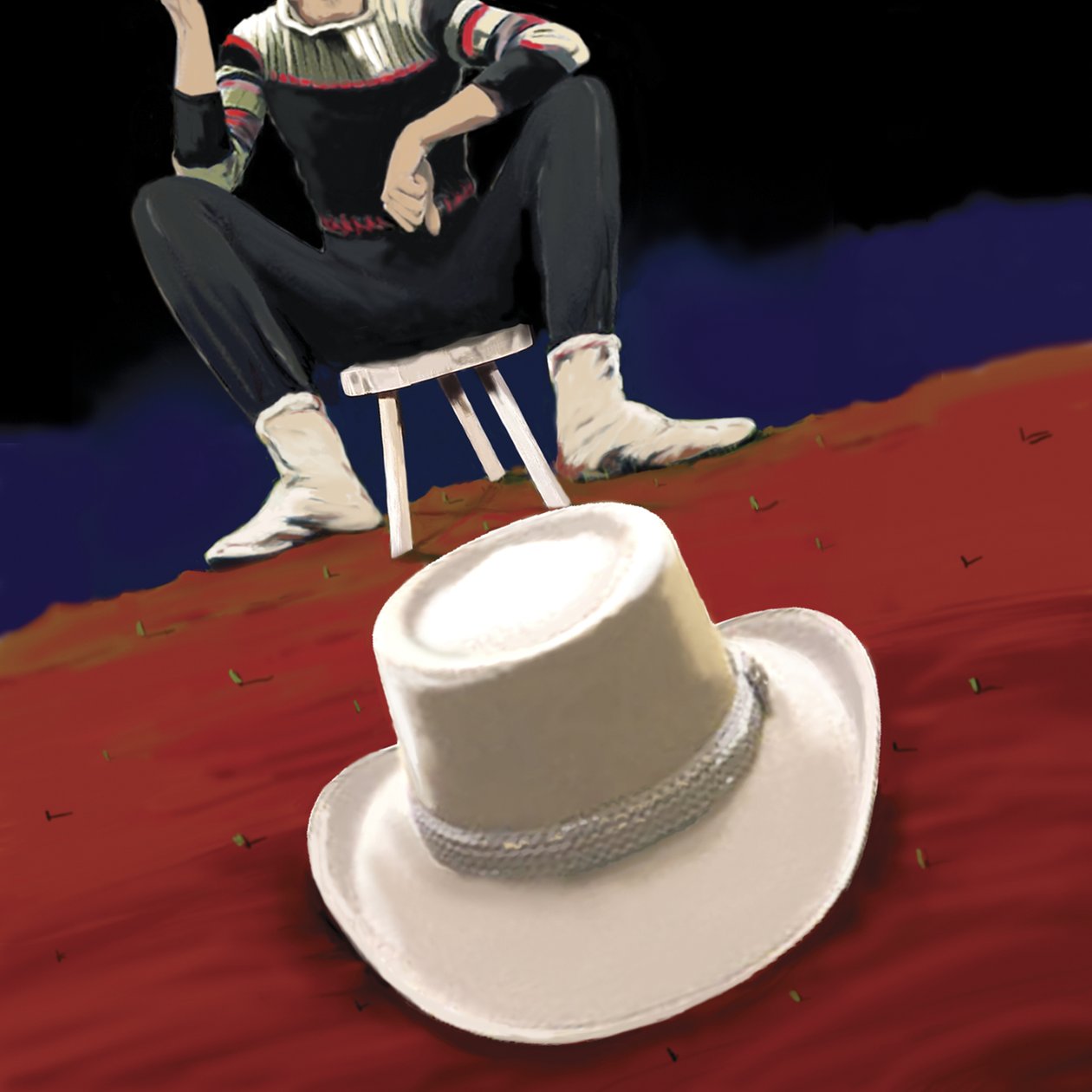 The White Hat, 2008 (akryl på lerret) av Marjorie Weiss