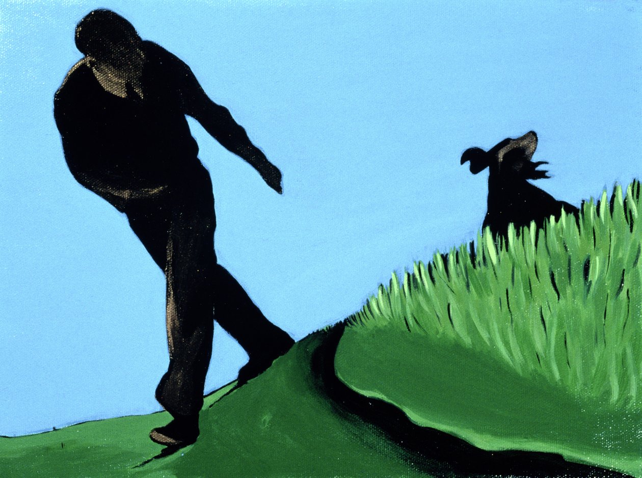 Whistling Him Back, 1997 (akryl på lerret) av Marjorie Weiss