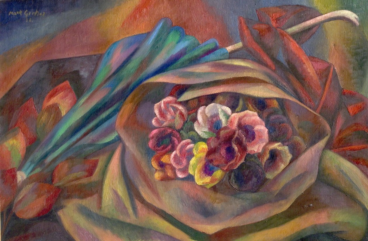 Bukett og parasoll av Mark Gertler