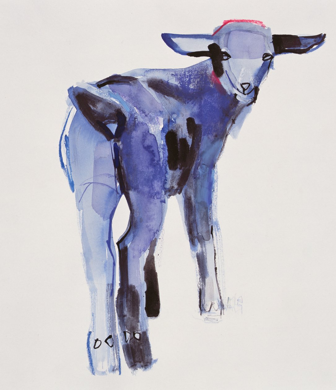 Blue Kid, Cazalla de la Sierra, 1999 (blandet media på papir) av Mark Adlington