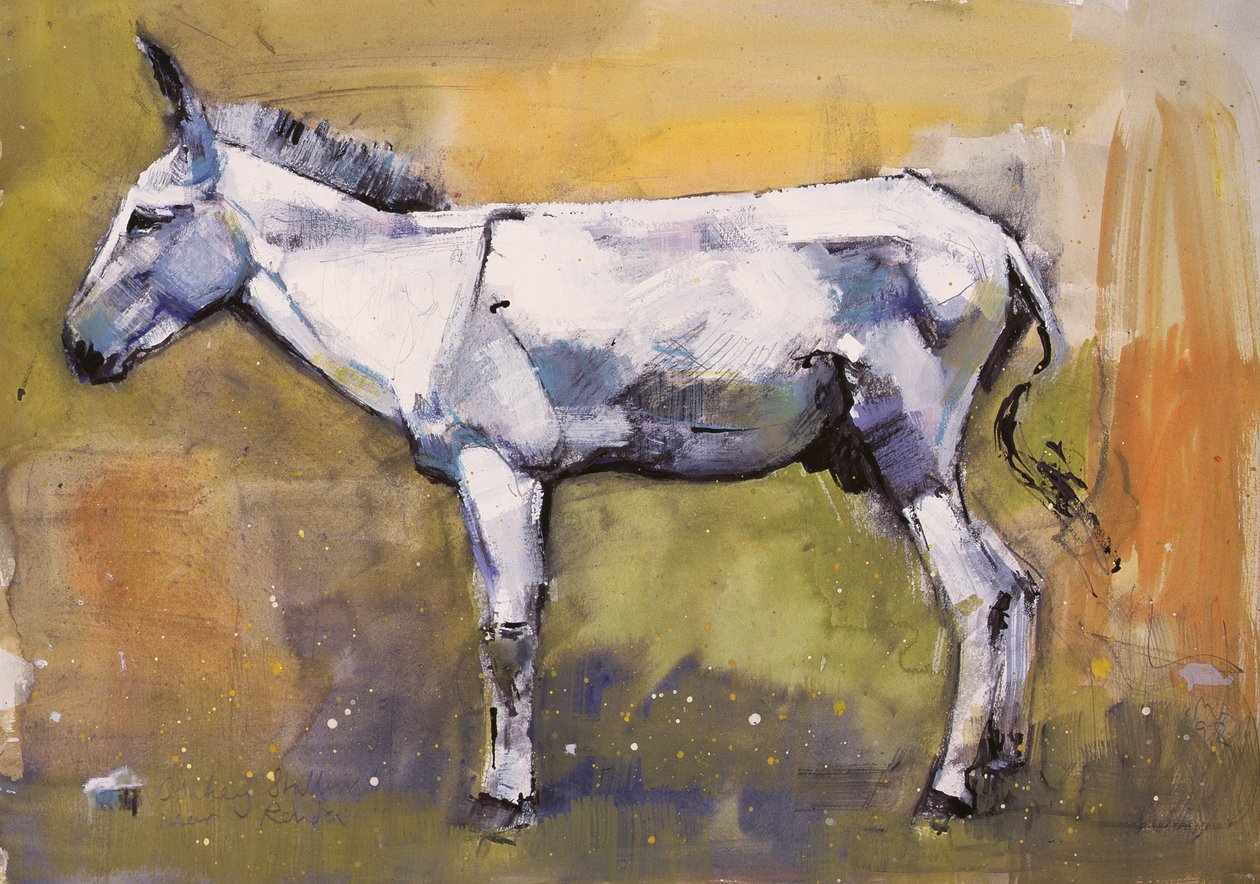 Donkey Stallion, Ronda, 1998 (blandet media på papir) av Mark Adlington