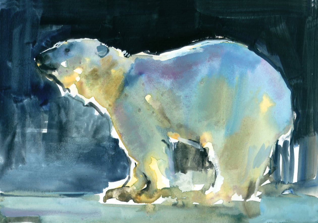 Ice Silhouette, 2016, (akvarell og gouache på papir) av Mark Adlington
