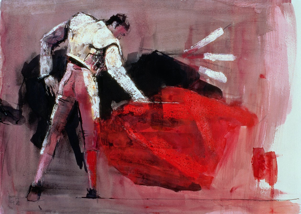 Matador, 1998 (blandet media på papir) av Mark Adlington
