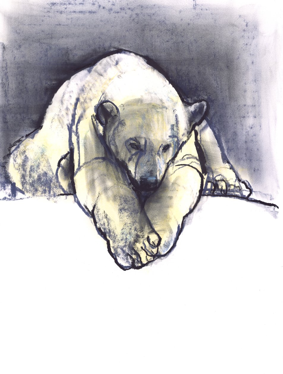 Snøbanke. 2016 (conté og pastell på papir) av Mark Adlington