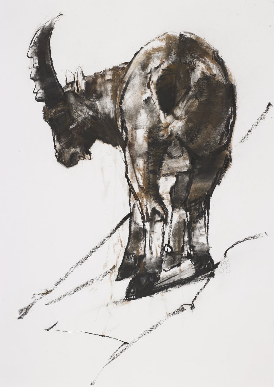 Sun, Crocheneville, 2005 (kull und conte på papir) av Mark Adlington