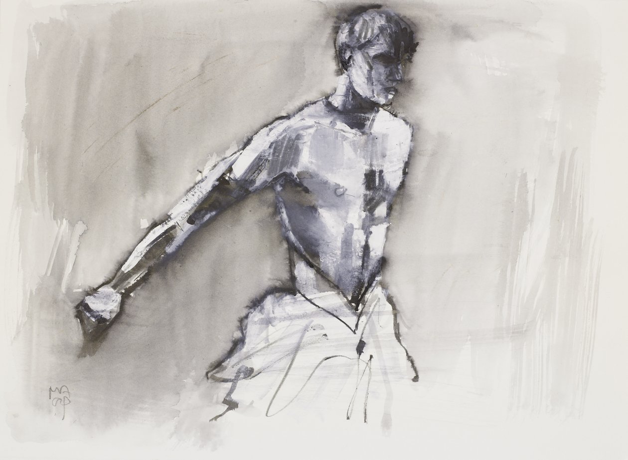 Swan Lake, 2001 (blandet media på papir) av Mark Adlington