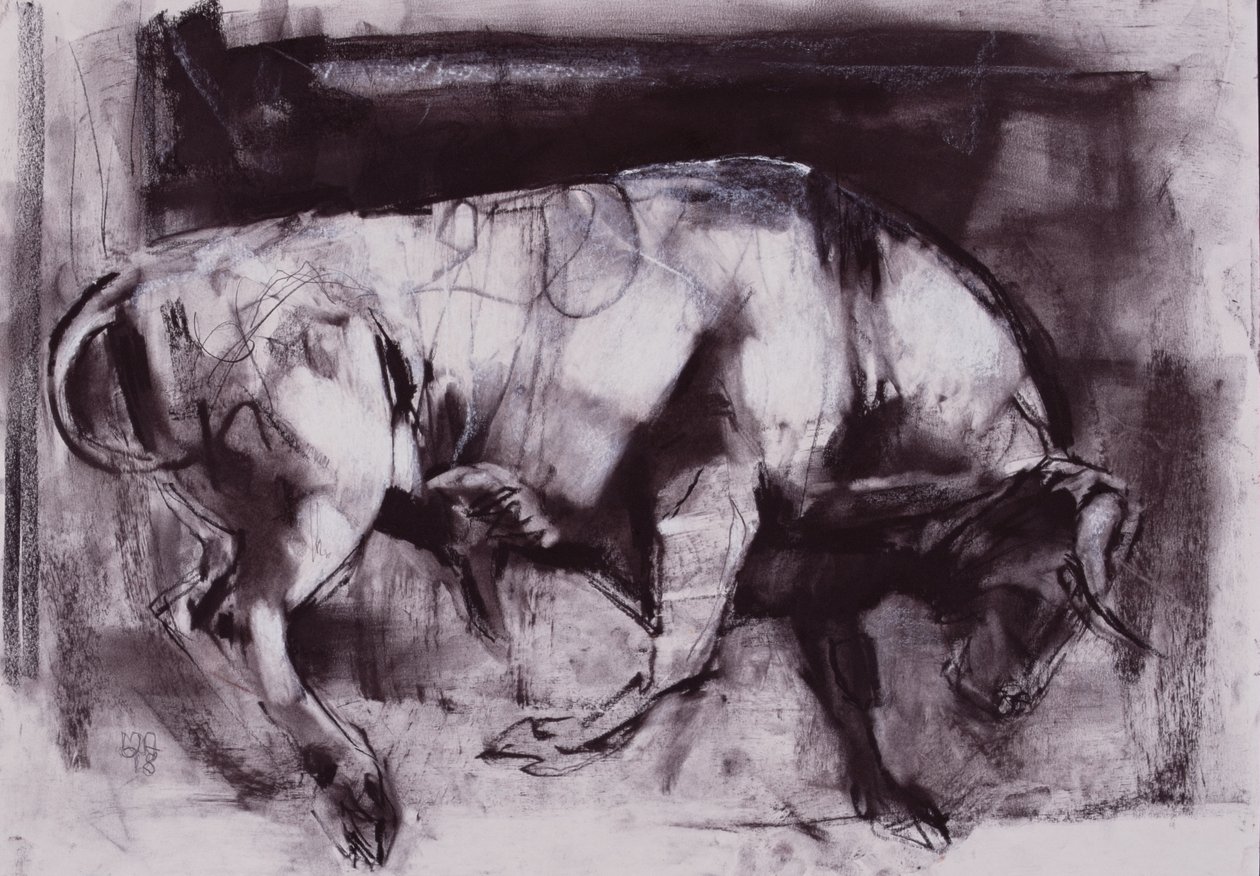 The White Bull (studie), 1998 (kull på papir) av Mark Adlington