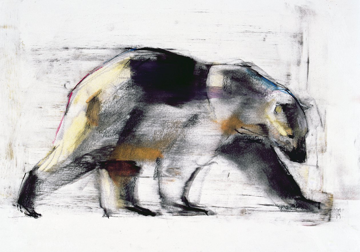 Ursus Maritimus, 1999 (kull und conte på papir) av Mark Adlington