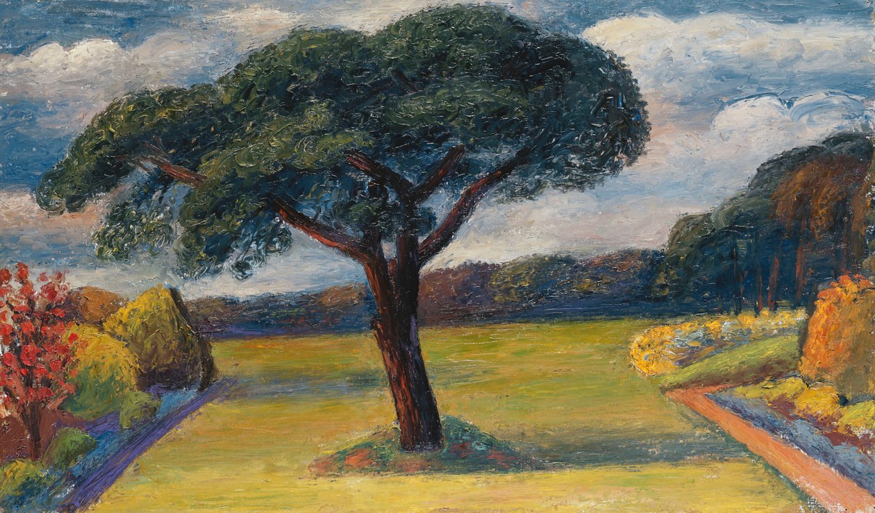 Hautbois, Norfolk, ca. 1936 (olje på lerret) av Mark Gertler