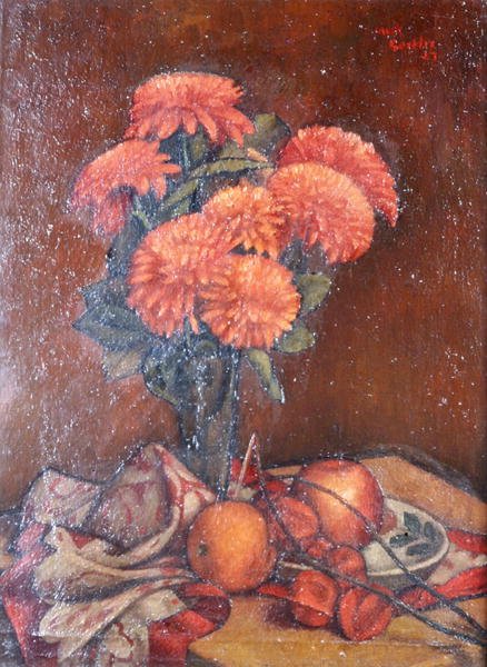 Stilleben med krysantemum av Mark Gertler