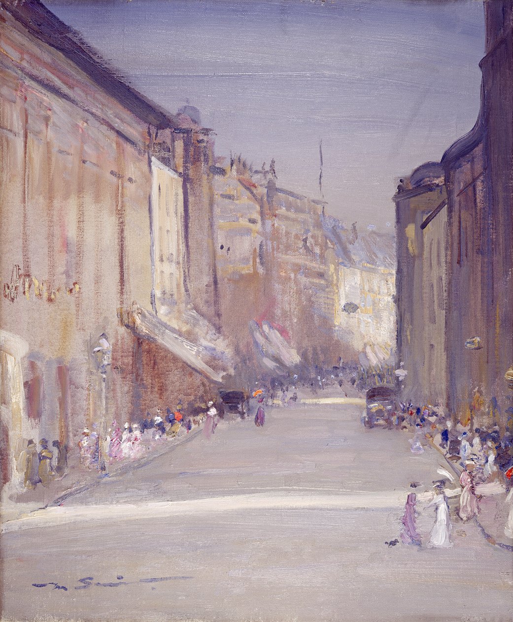 Commercial Street, Leeds (olje på lerret) av Mark Senior