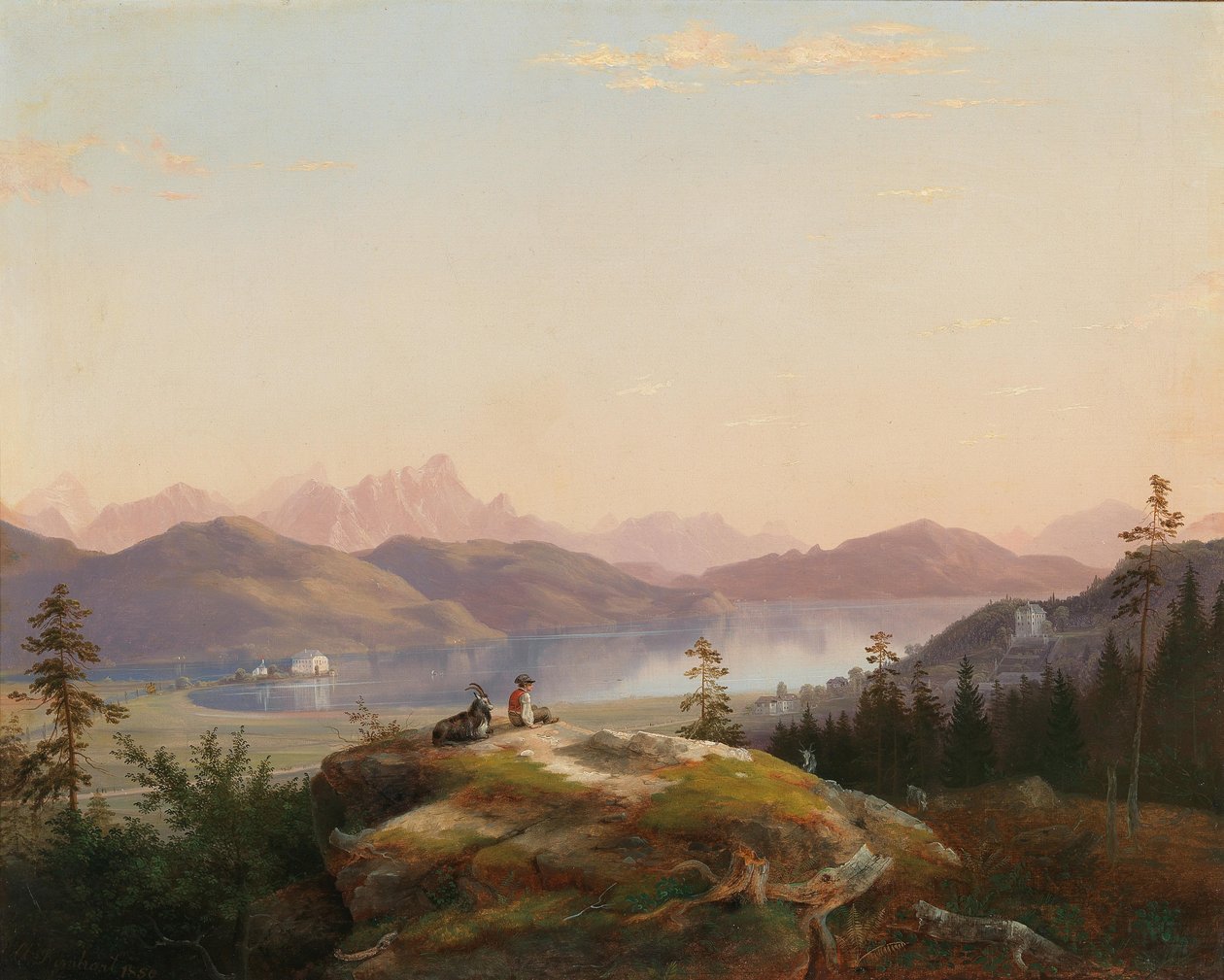 Utsikt over innsjøen Wörthersee med Maria Loretto og Freyenthurn slott av Marko Pernhart