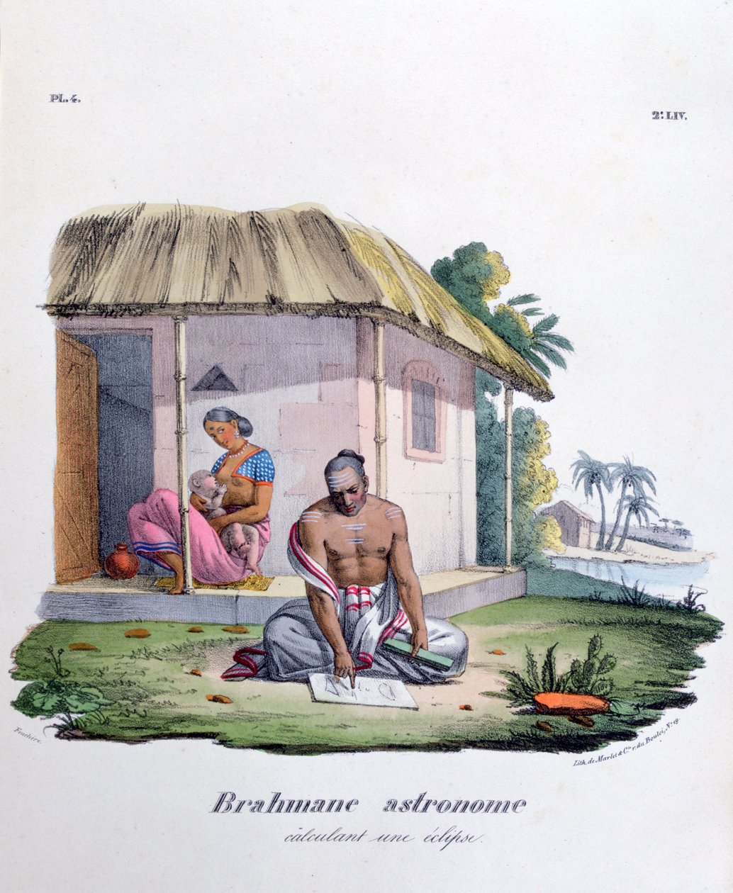 Brahmin Astronomer, Calculating the Eclipse, 1828 av Marlet et Cie