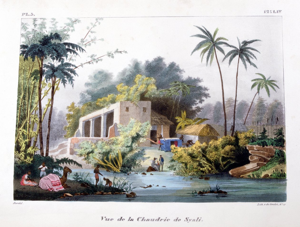 Utsikt over Chaudrie av Syali, India, 1828. av Marlet et Cie