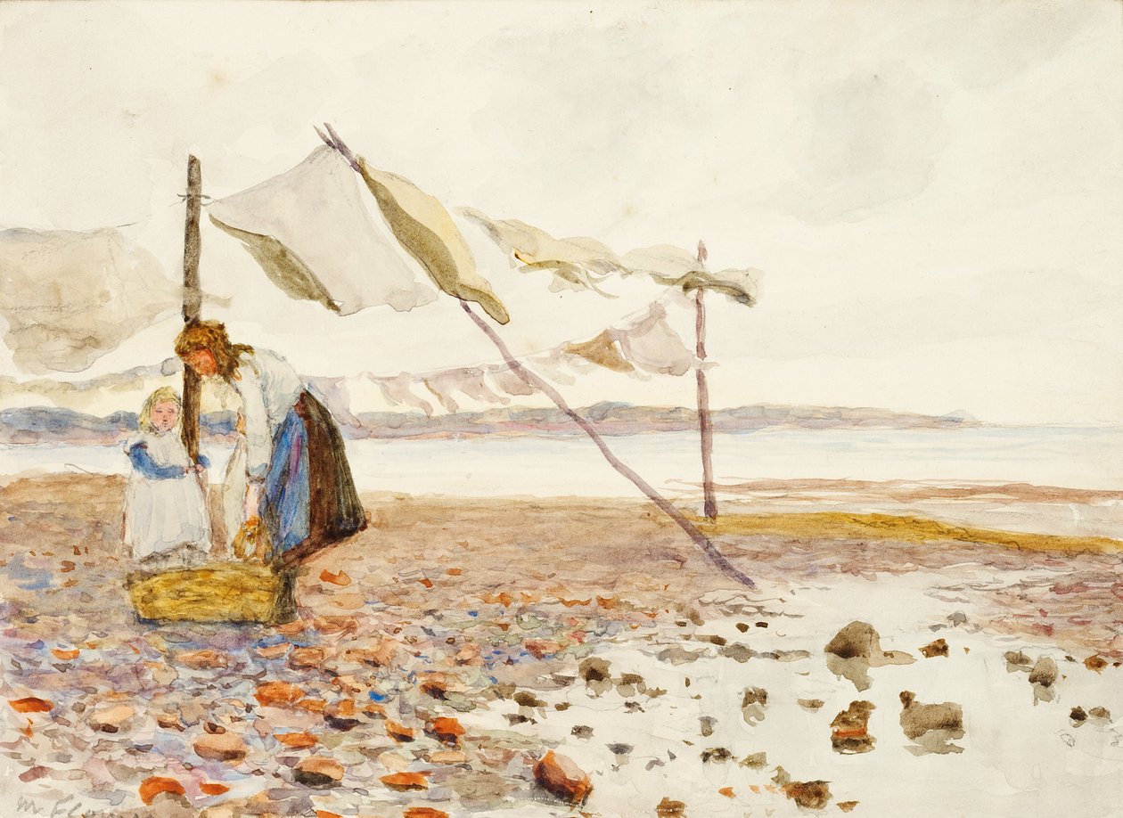 The Shore (wc på papir) av Marmaduke C. William Flower