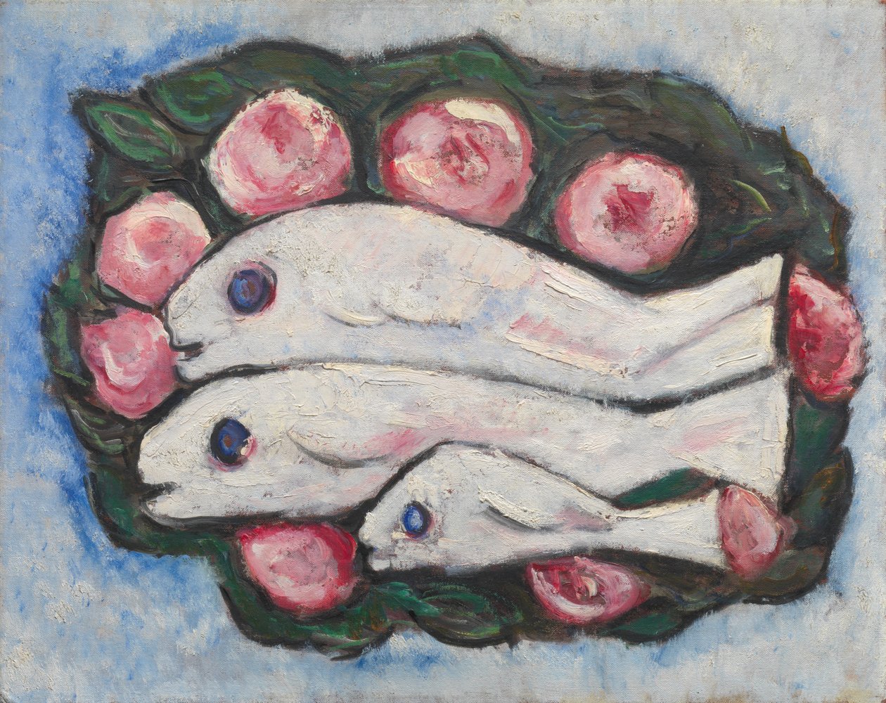 Bankett i stillhet, 1935-36 (olje på lerretstavle) av Marsden Hartley