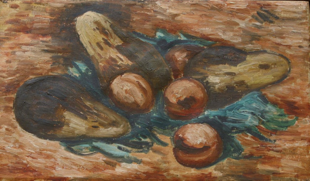Auberginer og granatepler av Marsden Hartley