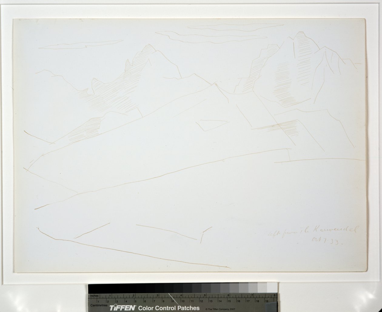 Fjelllandskap med skyer av Marsden Hartley
