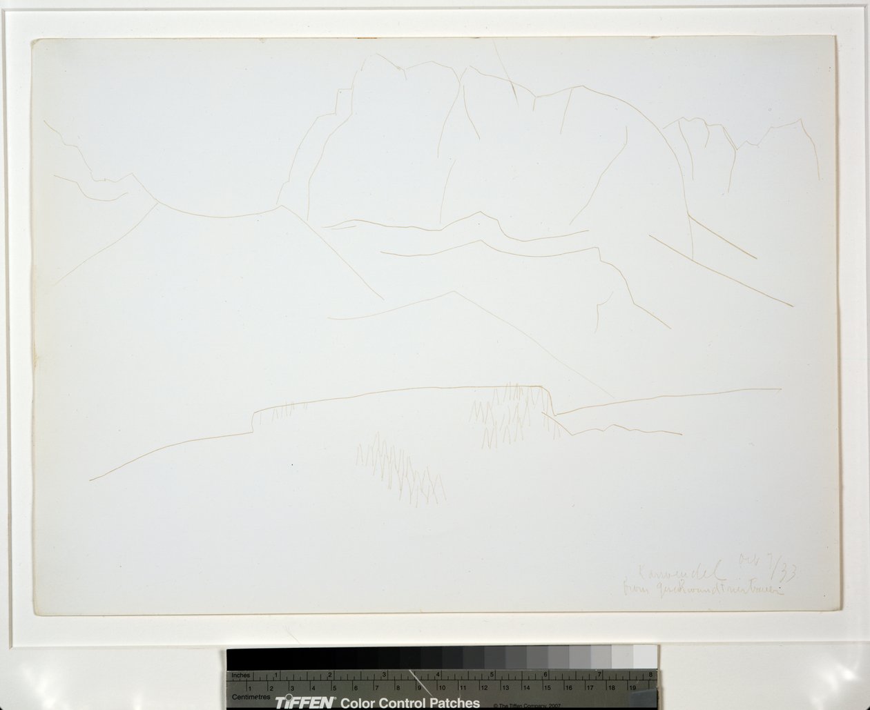 Fjelllandskap med trær av Marsden Hartley