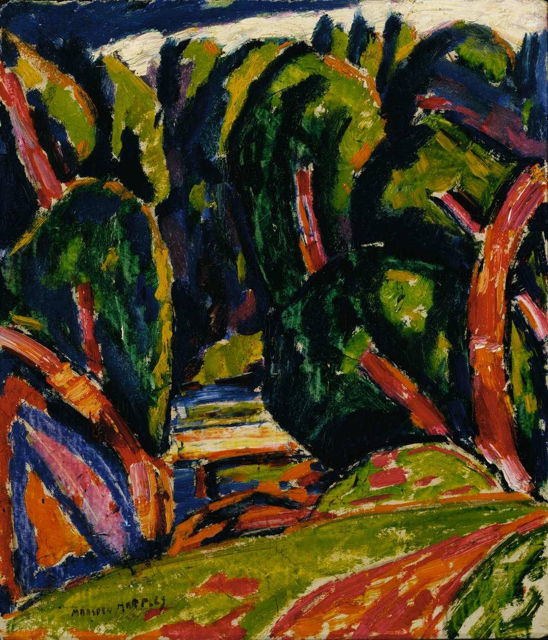 Rødt tre, 1910. av Marsden Hartley