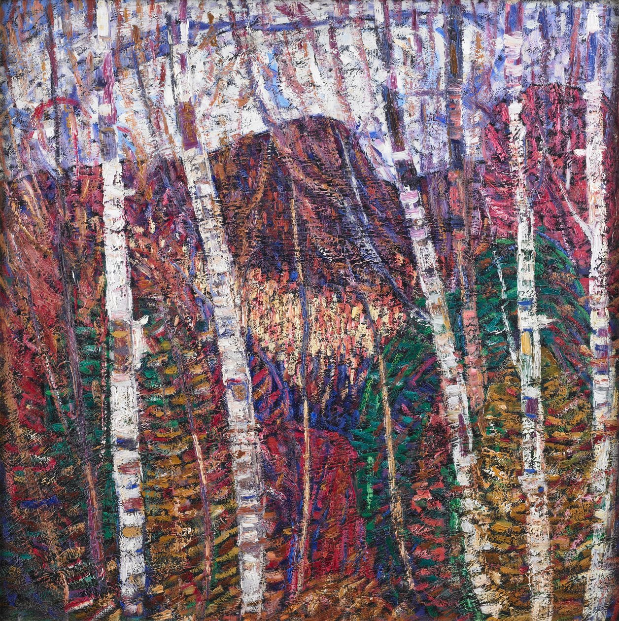 Hvite bjørker, ca. 1908 (olje på lerret) av Marsden Hartley