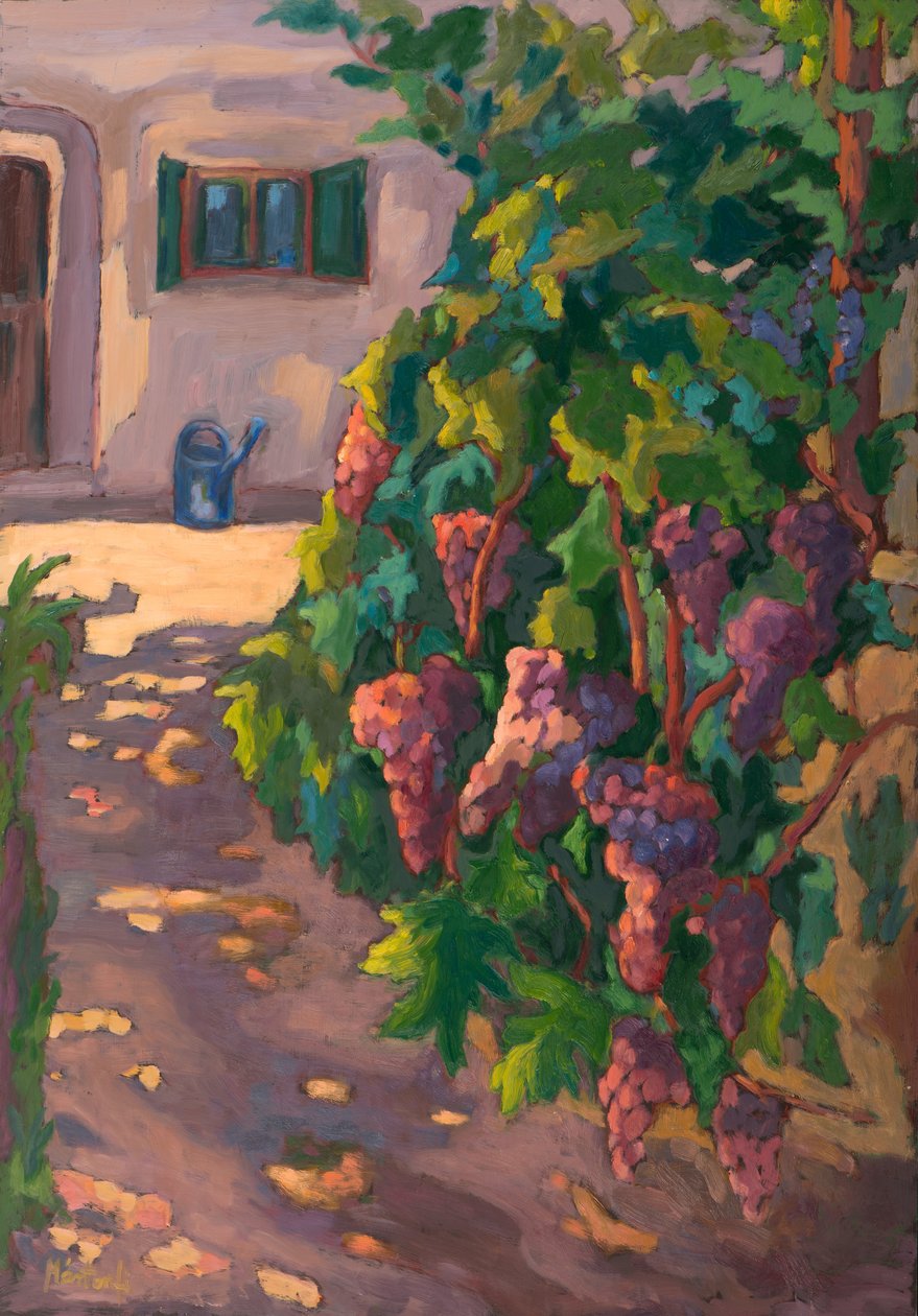 In the Vineyard, (2011) olje om bord av Marta Martonfi Benke