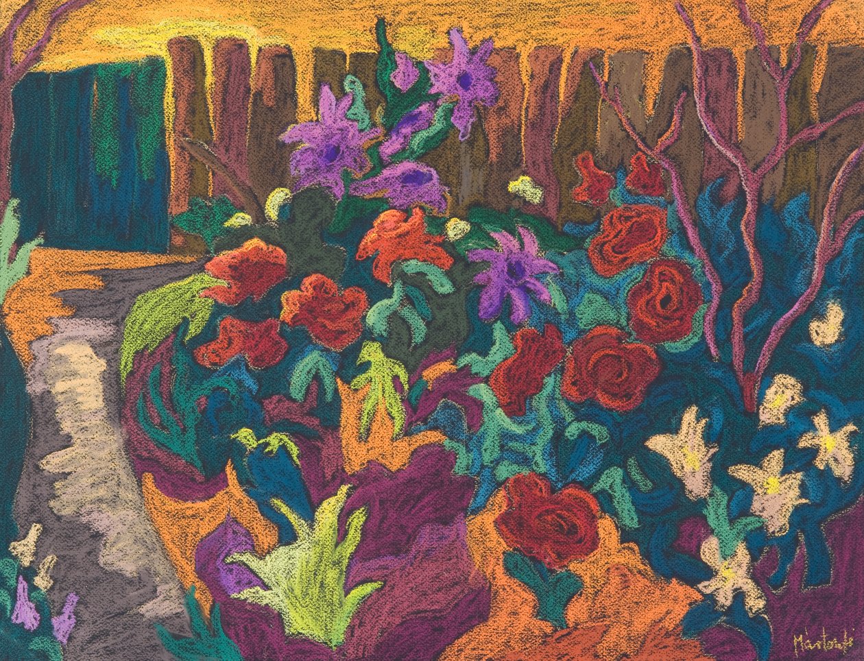 Mammas hage, 2009 (pastell på papir) av Marta Martonfi Benke