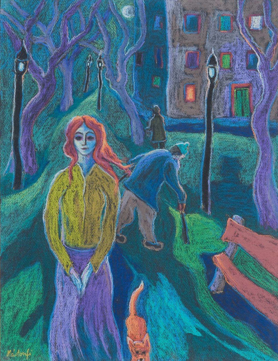 Evening Walk, 2005 (pastell på papir) av Marta Martonfi Benke