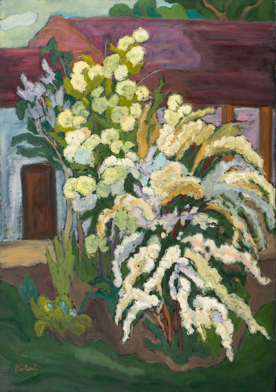 Shrubbery in Bloom (2011) olje om bord av Marta Martonfi Benke